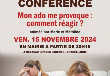 Affiche conférence " Comment réagir si mon ado me provoque ?"