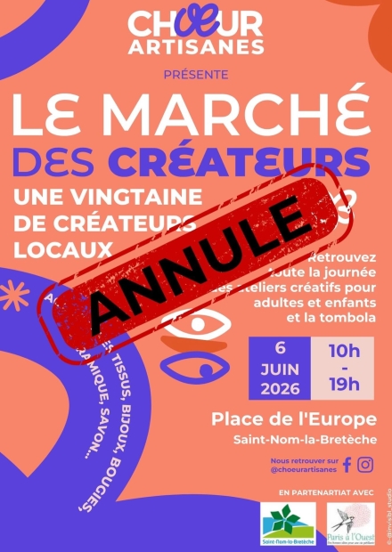 Affiche marché de créateurs annulé