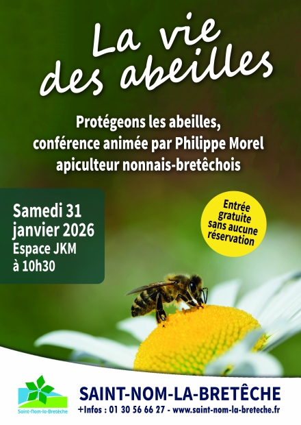 Affiche conférence La vie des abeilles
