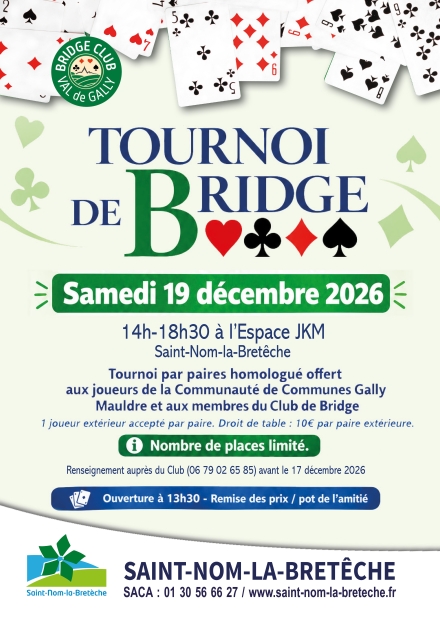Affiche Tournoi de Bridge 2026