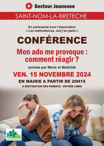 Affiche conférence " Comment réagir si mon ado me provoque ?"