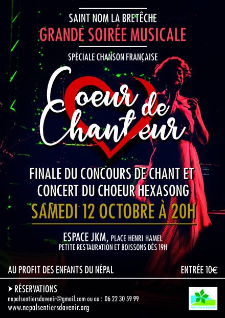 Affiche soirée musicale Coeur de Chanteur