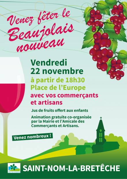 Affiche soirée Beaujolais nouveau