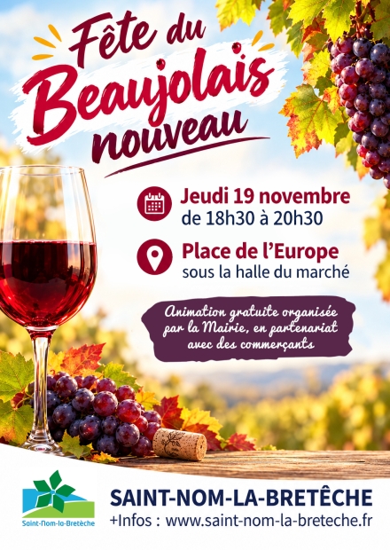 Affiche fête du Beaujolais nouveau 2026