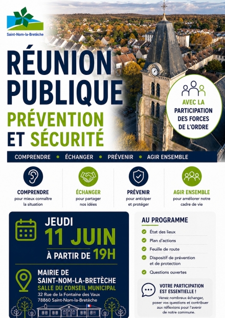 Affiche réunion publique Prévention et sécurité