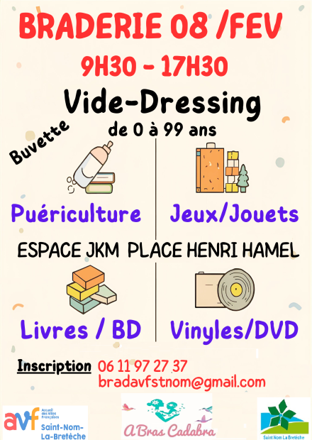 Affiche braderie des AVF 2026