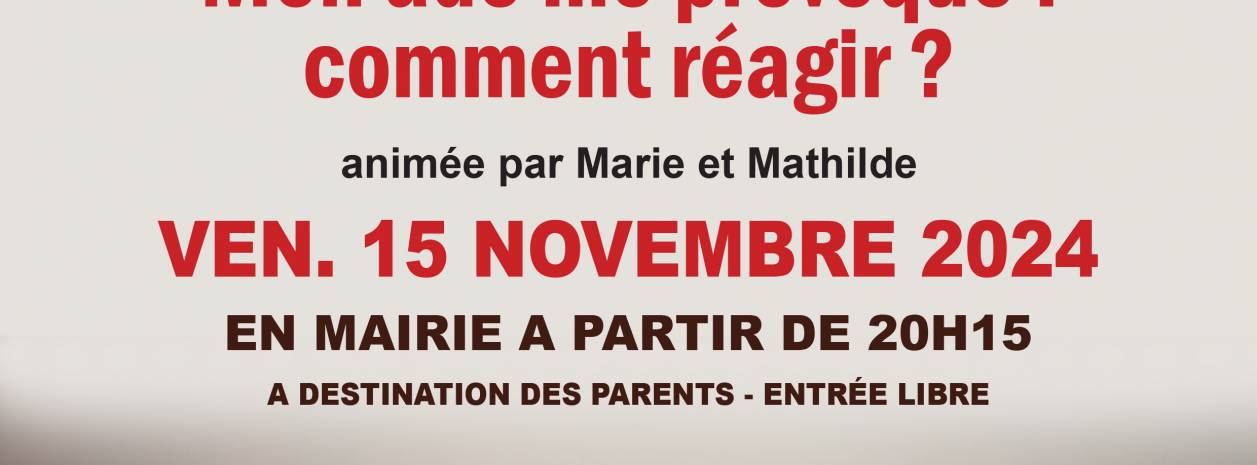 Affiche conférence " Comment réagir si mon ado me provoque ?"